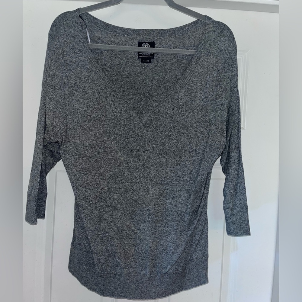 American Eagle Outfitters gray crew neck sweater
